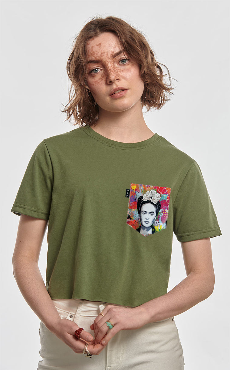 Kahlo Pocket Crop Top T-Shirt