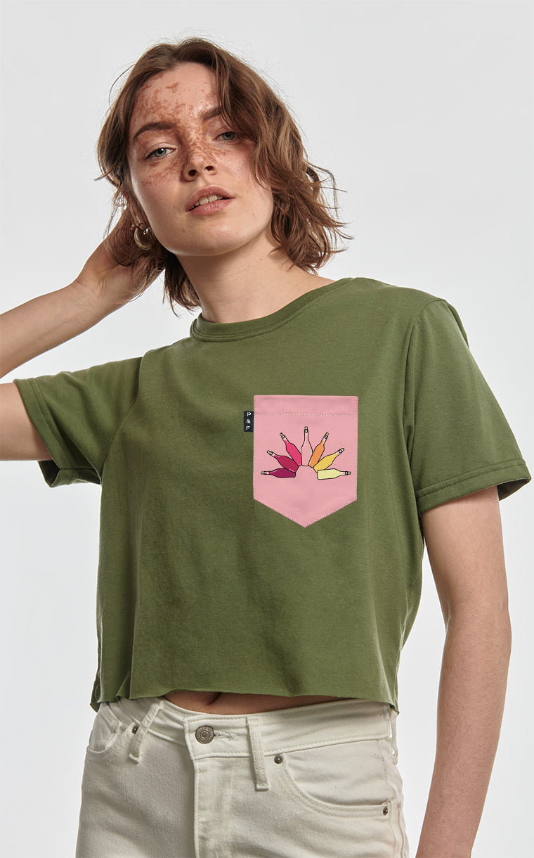 The Rosé Sprinkler Pocket Crop Top T-Shirt