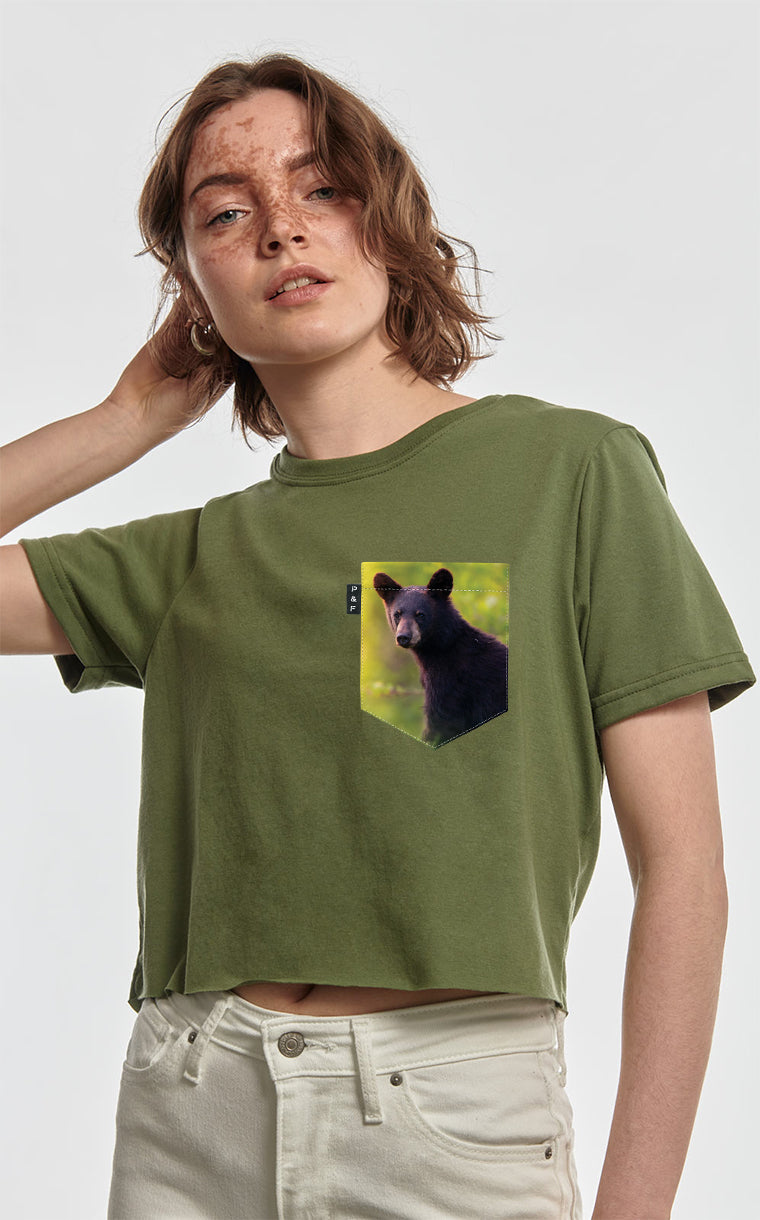 The Average Bear Pocket Crop Top T-Shirt