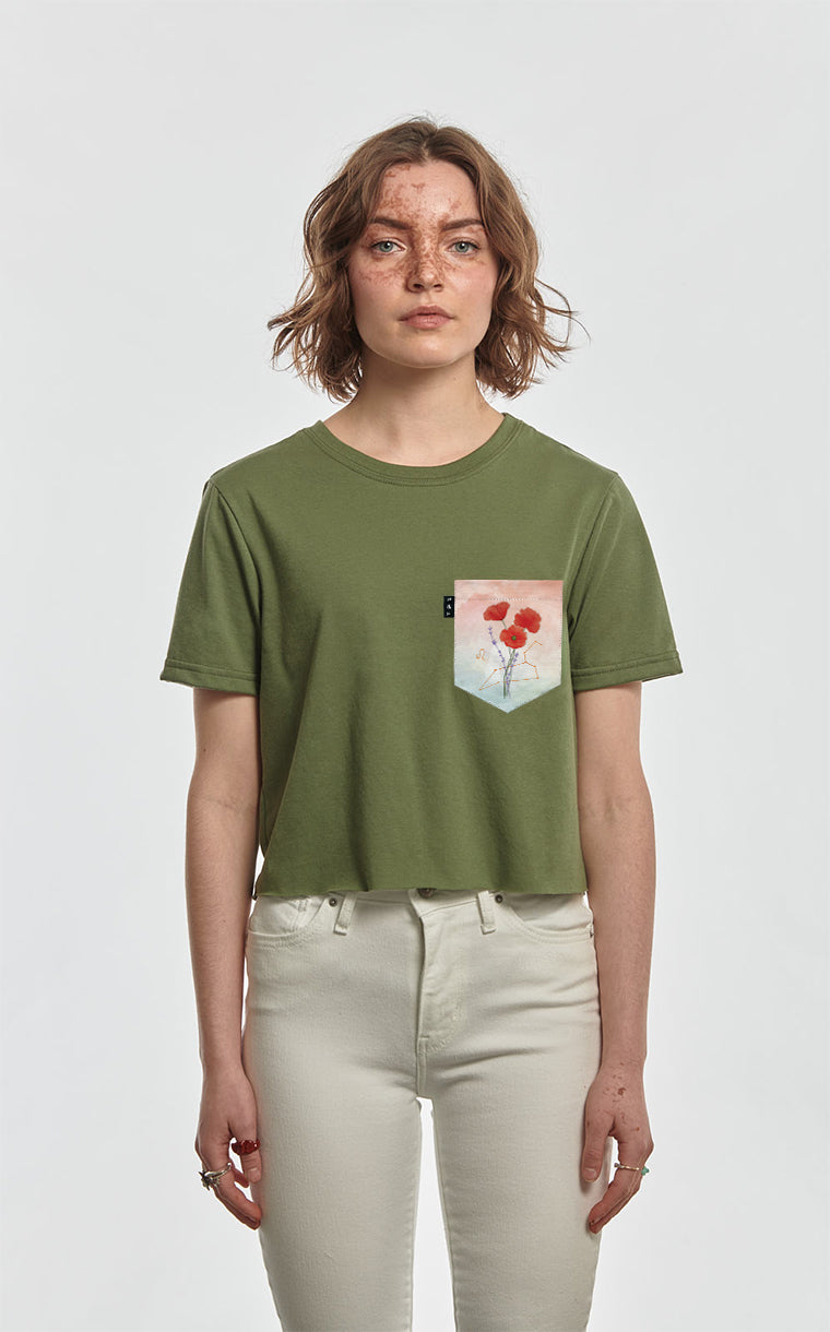 Leodorisant pocket crop top t-shirt