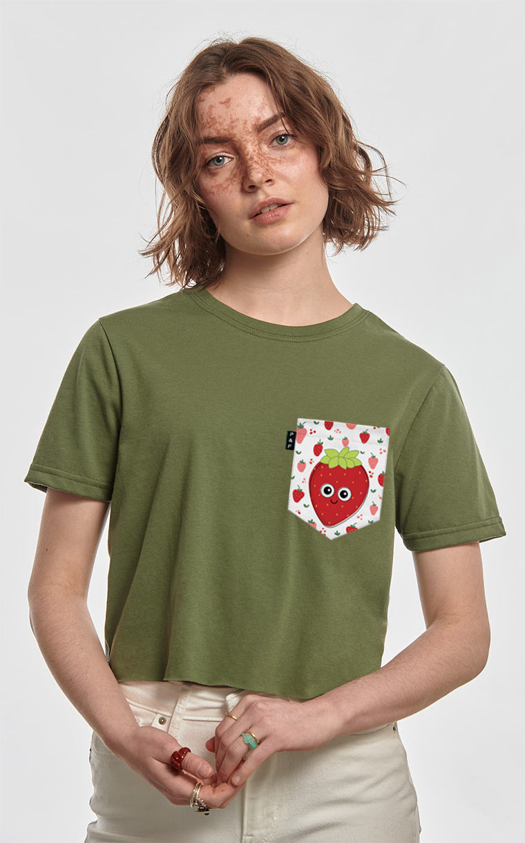 Marie-Antoinette la Fraise pocket crop top t-shirt