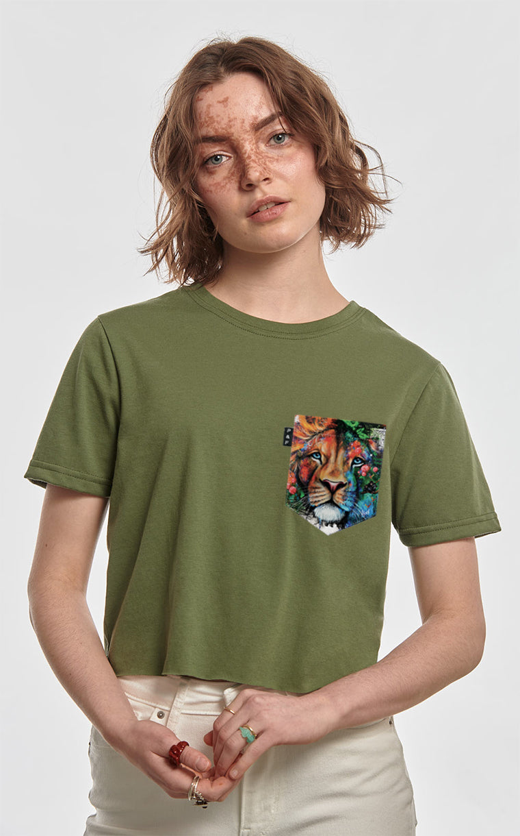 T-shirt « crop top » à poche Mufasa