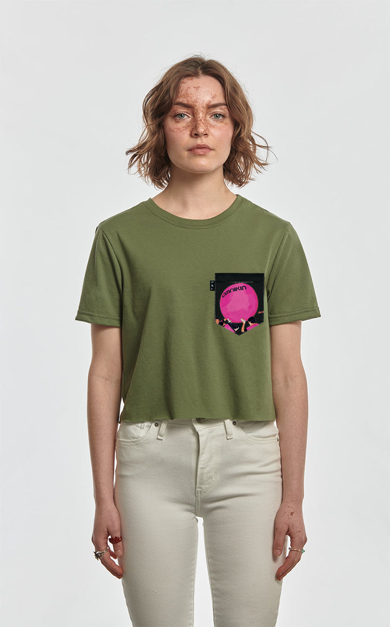 Omnikin PINK Pocket Crop Top T-Shirt