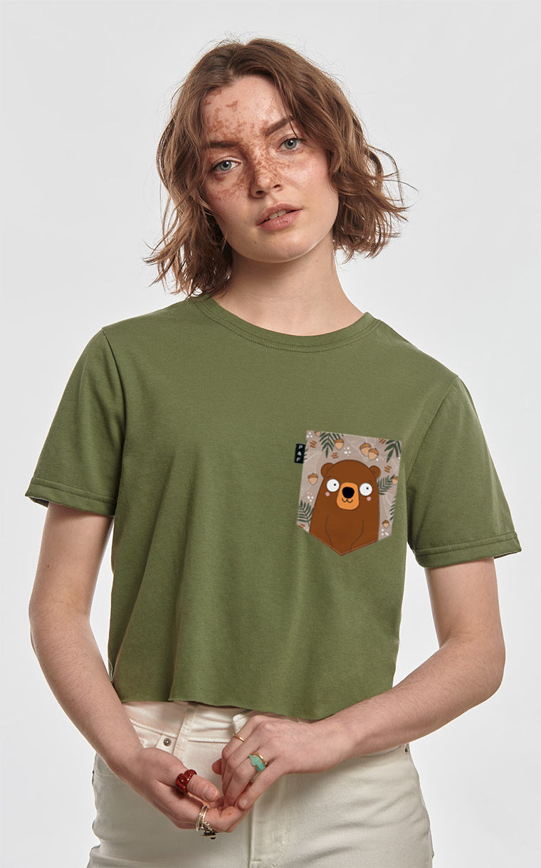 Winston Bear Pocket Crop Top T-Shirt