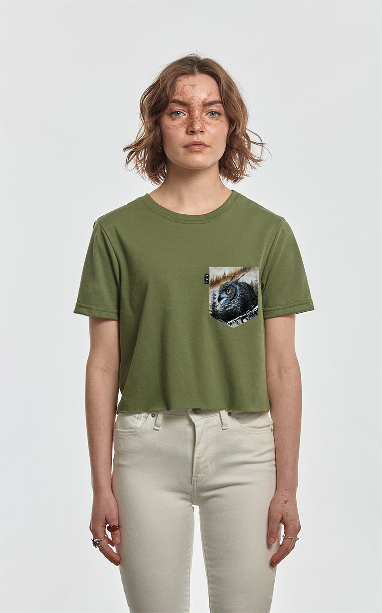 TorticOWLis Pocket Crop Top T-Shirt