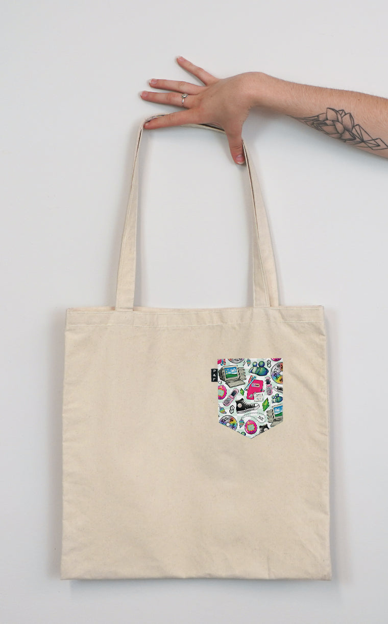 Tote Bag à poche pour accessoire avec poche 90s kids ^ 