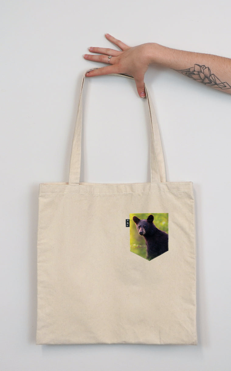 Tote Bag à poche pour accessoire avec poche La moyenne ours ^ 