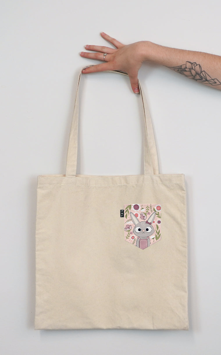 Tote Bag à poche pour accessoire avec poche Lapine Marguerite ^ 