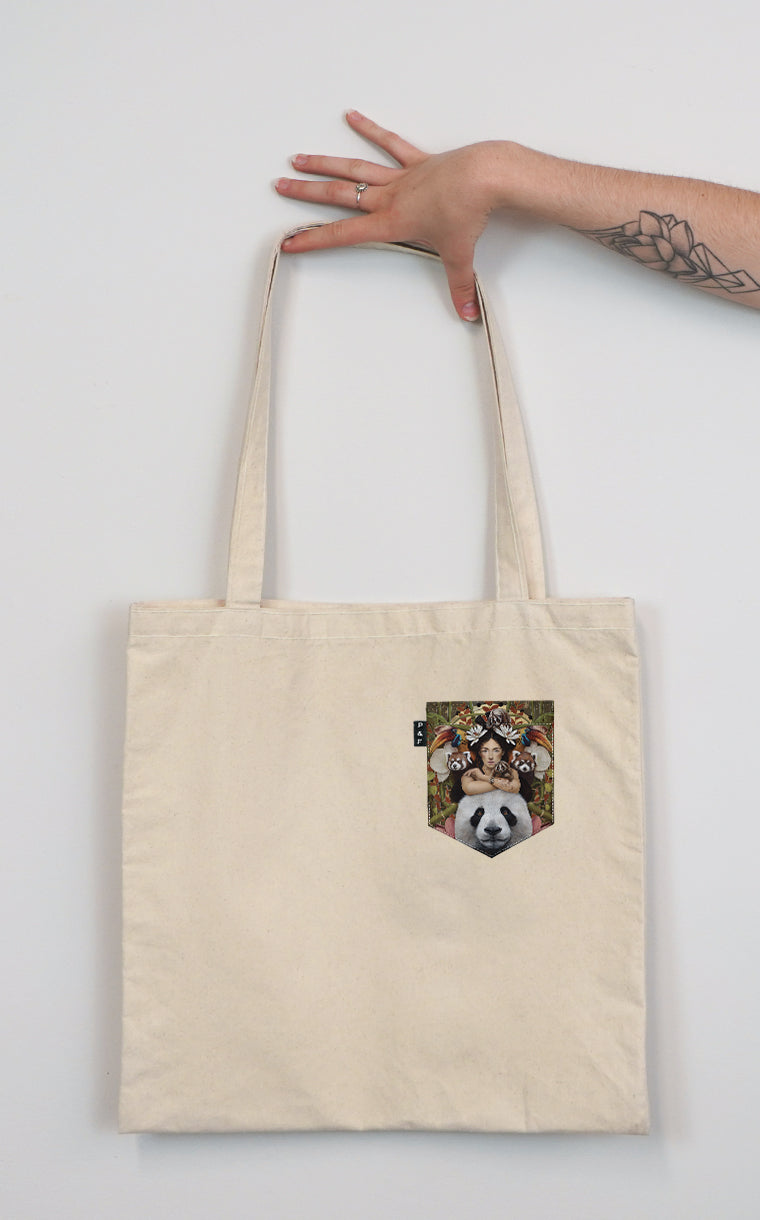 Tote Bag à poche pour accessoire avec poche Ours au beurre noir ^ 