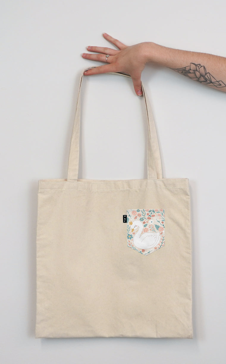 Tote Bag à poche pour accessoire avec poche Sophia le Cygne ^ 